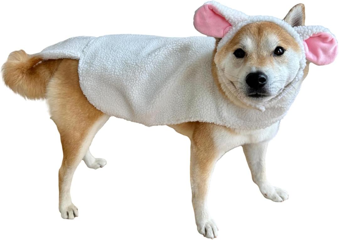 ComfyCamper Sheep Dog Costume - Lamb Shepherd Farm Animal Large XXL Cosplay Halloween Costumes Christmas, XL (Cream)