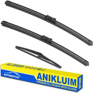 ANIKLUIM 24"+22" Wiper Blades with 12" Rear Wiper Blade Set Replacement for 2010-2019 MKT Flex Windshield Wipers Original Factory Quality (Pack of 3)