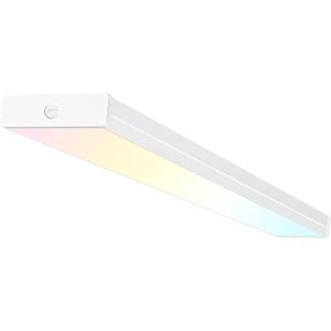 hykolity 4FT LED Wraparound Light with 3 Wattages/3 Lumens/3 CCT Selectable, 55W/65W/75W, 5500lm/6500lm/7500lm, 3000K/4000K/5000K 4 Foot LED Wrap Light Fixture, Flush Mount Office Ceiling Light, ETL