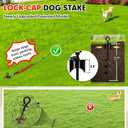 Snagle Paw Dog Tie Out Stake with Lock-Cap,Heavy Duty Dog Stakes for Outside/Yard/Camping with Shock Absorbing Bungee Tether,360Swivel Rust Proof Ground Anchor for Dog Cable,Leash,Chain,up to 360 Lbs
