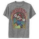 Nintendo Kid's Mario Psych Surf T-Shirt, Charcoal Heather, Small