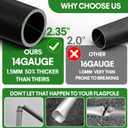 Telescoping Flag Pole for Outside House, 20 FT Heavy Duty 45K PSI & 95 HBW Hard Aerospace Aluminum Flagpole Kit, Unbending Telescopic Outdoor In-Ground Flag Poles with 3x5 American Flag for Yard