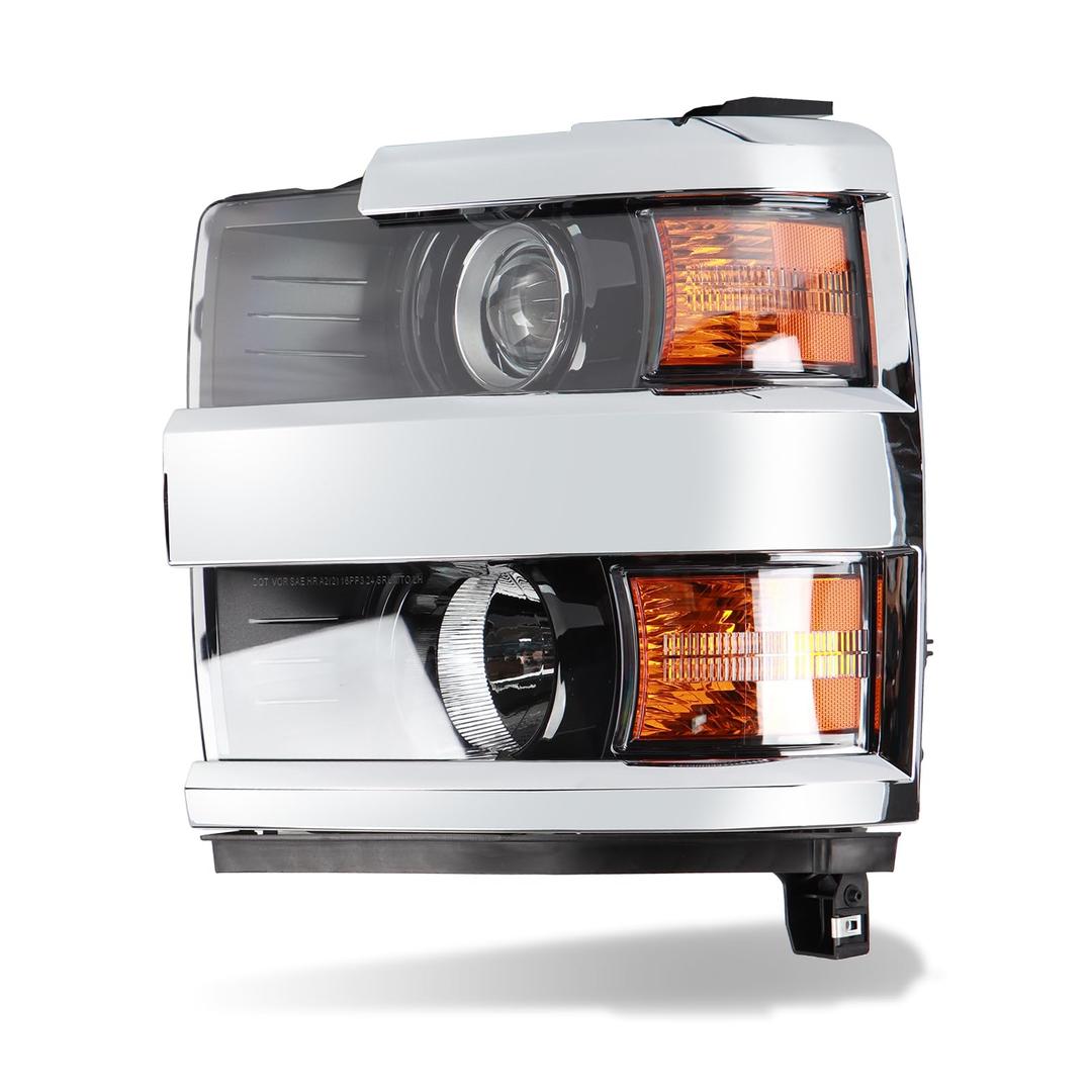 Headlights Halogen Assembly fits 2015-2019 Chevy Silverado 2500HD
Headlamp Passenger Side Replacement GM2503439 84388597(Black)