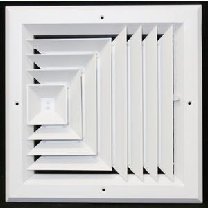 HVAC Premium 10'' x 10'' - 3-Way Extruded Aluminum Ceiling Diffuser Square - HVAC Vent Cover