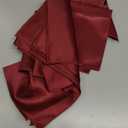 KKJIAF Burgundy Silky Satin Napkins (12 Pack, 17x17 Inches),Washable Polyester Square Table Napkins for Wedding Dinner Party Decoration