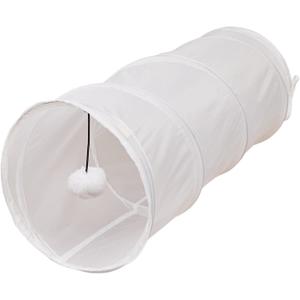 Kitten Tunnel Tube with 1 Ball, Cat Tunnels Kitty Running, Collapsible with Play Ball Interactive Toy for Indoor Cats Puppy, White - Can DIY Decorate, Regular