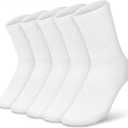 Cotton Cushioned Crew Socks Athletic Solid Colors 5 Pairs- Men Women Dress Striped Casual Soft Moisture-Wicking Unisex