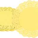 uxcell 100pcs Yellow Paper Doilies, 6.5 Inch Lace Paper Placemats for Cakes Table Decor Crafts Party Weddings