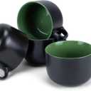 Elanze Designs 24 Oz X-Large Color Pop Mug Set of 4 - Perfect for Coffee, Cereal, Soup, Salad or Ice Cream Bowl, Oversized, Extra-Large Mugs, Green