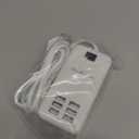 6 Ports USB Charger Hub Desktop US Plug AC Power Wall Travel Charging Adapter Slots Charging Station Extension Socket Outlet with Cable (white)