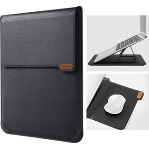Nillkin Laptop Sleeve for MacBook Air M4(2025)/Pro 13/MacBook Air 13 inch, MacBook Air Sleeve with Laptop Stand and Mouse Pad, Case Bag for 13-14 inch MacBook, ASUS, Dell, HP, Black
