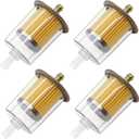 Taiss 4PCS Universal Gas Inline Fuel Filters with Magnet, Fits Fuel Line and Widely Used for Replacing Fuel Filters of Cars, Motorcycles, Trucks And Gasoline Powered Engines (3/8 inch)