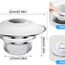 4 x Bathroom Sink Stopper with Anti-Odor, Faster Drainage, Universal Silicone Sink Drain Strainer, with Detachable Hair Catcher Drain Cover, Pop Up Basin Plug for 1.1~1.77 Drain Hole(White)