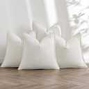 MIULEE Cream Linen Pillow Covers Pack of 4 Decorative Natural Solid Throw Pillow Covers Soft Accent Boho Farmhouse Couch Pillowcases Modern Spring Home Decors for Living Room Bed Sofa 18x18 Inch