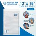 Spartan Industrial - 13" X 18" Plastic Zip Bags (6 Mil, 100 Count) - Extra Heavy-Duty Zip Bags for Clothing, Tools, Storage - Resealable Lock Seal Zipper