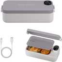 HomeBeyond Cordless Electric Lunch Box, Rechargeable Heated Lunch Box, 6-Temp 7-Timer Settings 900ml Stainless Steel Container, Portable Food Warmer for Office, Car, Travel, Outdoor Work