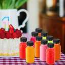 Blushtier 50 Pcs 3.4 oz Plastic Shot Bottles for Juicing, Ginger Shot Bottle with Lids, Reusable Bulk Beverage Tanks for DIY, Wedding, Party