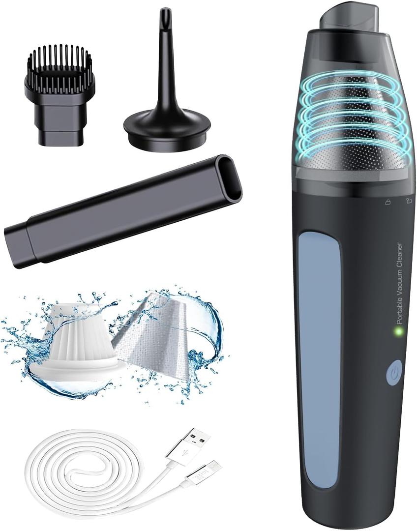 Handheld Handheld Vacuum, 13000PA Portable Cordless Car Vacuum Cleaner, Suction and Blow 2 in 1 Dust Removal Vacuum Cleaner for Car, Home, Office, Pet.Blue