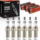 A-Premium Iridium Platinum Spark Plugs Compatible with Honda Accord & Jeep Grand Cherokee & Dodge Grand Caravan & Kia Sorento & Hyundai Santa Fe & Chrysler Town & Country & Acura RDX, Pack of 6