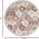 Lahome Moroccan Trellis Washable Round Rugs, Non-Slip Soft Round Rug 4ft Ultra-Thin, Small Vintage Circle Carpet for Entryway Kitchen Bedroom Nursery Bathroom Elise, Orange/Terracotta