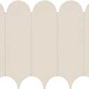 6-Sheet Light Khaki Feather Peel and Stick Backsplash Tile, Faux Ceramic Matte Self Adhesive Tile Stick on Wall Tiles for Kitchen and Bathroom (12"x 8.5")