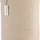 XUANGUO Cotton Rope Laundry Basket Hamper for Clothes Woven Storage Basket for Living Room Bedroom Boho Tall Rope Baskets for Blanket Toys Pillow Towels Baby Nursery Hamper Bin Large oatmeal