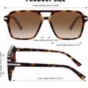 Retro Aviator Sunglasses for Women Men Trendy Classic Square 70s 80s 90s Vintage Shades Double Bridge Aviators FZN813