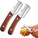 2026 New 2-in-1 Multifunctional Vegetable Peeler – Stainless Steel Blade with Wooden Handle & Bottle Opener, Effortlessly Peels Fruits & Vegetables, Ideal Kitchen Tool Gift (2-Pack)