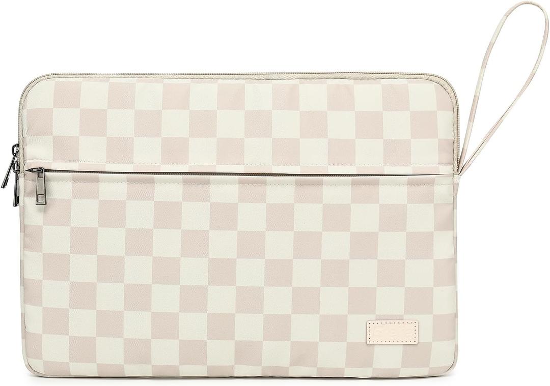 Laptop Sleeve 14 inch 14.0 inch Laptop case Bag (Khaki Checkered, 14 inch)