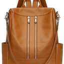 S-ZONE Women Genuine Leather Backpack Casual Convertible Shoulder Bag Purse