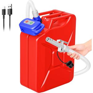 Fuel Transfer Pump Electric With Auto-Stop Sensor Leak Protection, 3.2GPM 72" Long Hose Lithium Battery Rechargeable Portable Automatic Gas Can Pump, for Gasoline/Diesel/Kerosene/Water, Blue