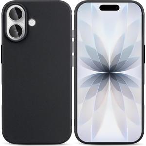 TENOC Phone Case Compatible with iPhone 17, Black Case Anti-Fingerprint Protective Bumper Matte Cover for 6.3 Inch
