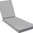 AAAAAcessories Outdoor Chaise Lounge Cushions, Fade-Resistant, Waterproof Patio Furniture Replacement Cushions, 72" x 21" x 3", Gray