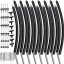 8 Pcs Trampoline Curved Pole Replacement, Universal Curved Enclosure Poles for 12-16ft Frame, with Plastic T Connector, Mounting Hardware, Foam Cover Padding
