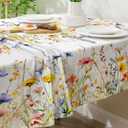 Spring Tablecloth 52x70 Inches, Floral Tablecloth for Rectangle Tables,Spring Decorations for Home, Water-Resistant Blooming Flower Spring Table Cloth for Party,Table