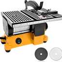 4" Mini Table Saw, 60W 110V Portable Miter Saw Table Saw Bench Electric Cutting Machine for DIY Handmade Woodworking Crafts, with 3 Blades
