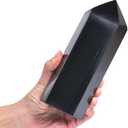 AMOYSTONE Large Crystal Tower Obsidian Healing Crystal Wand Black Hexagonal Point Obelisk Irregular 2-2.5 LBS, Spiritual Meditation, Reiki Chakra Gemstone Home Decor