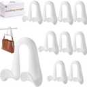 Handbag Hanger Purse Organizer Satchel Hanger Tote Hooks for Closet, Arc-Fit Curved Strap, Anti-Crease, Support Wide Slot 1.4 No-Install Dual Hook Design, Heavy Duty ABS(Bright White)