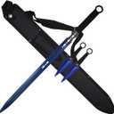 Fantasy Sword & Two Throwing Knives (Blue)
