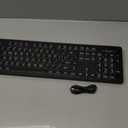 Large Print Backlit Wireless Keyboard, 2.4G Silent Wireless Light Up Keyboard, Full Size Computer Keyboards with 7 Colored Backlits, Rechargeable Keyboards for Windows, PC, Laptop