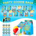 Pool Party Favors and Beach Party Favors - 120 PCS Party Bag Stuffers for Kids Including Beach Balls, Kids Sunglasses Bulk, Bubble Wands, and More for Beach Pool Party Favors, Birthday Party Supplies