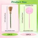 Motthjcw 24 Pack Halloween Witch Pens, Princess and Witch Party Favors, Witch Party Decorations, Fluffy Pink Pom Puff Ballpoints & Striped Witch Broom Ballpoints, Cute Pens Pink Office Supplies