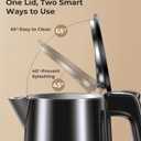 Electric Kettle 1.0L 1200W, 7 Temp Settings, 4H Keep-Warm, Fast-Boil Stainless Steel Electric Tea Kettle, 120V Water Boiler with Auto-Shut Off, Cool Touch PP Exterior for Home Office, Black