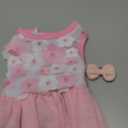 Dog Dresses for Small Dogs Girl, Fashion Small Dog Clothes for Girls, Teacup Chihuahua Toy Poodle Puppy Clothes and Bows, Summer Lightweight Sweet Princess Tutu with Dog Bowknot Clips, Pink
