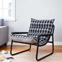 Plush Modern Accent Chair Set of 2 or Single Comfy Chair for Bedroom — Ergonomic Lounge Chair with Stylish Upholstery, Space-Saving Design & Easy Assembly Plaid & Grey