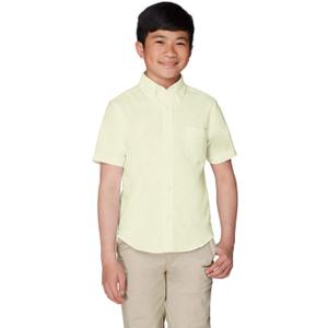 French Toast Boys Short Sleeve Classic Poplin Dress Shirt (18, Yellow)