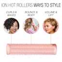 CALISTA Ion Hot Rollers for Long Hair | Hair Roller Clips Included | Heats to 230F | Dual Voltage | Add Hands-Free Curls, Waves, and Volume (Pink Sands, Long - 12)