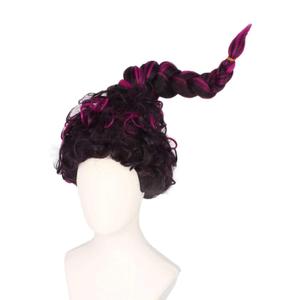 Women's Wig Short Purple Curly Braids Witch Wigs for Women Halloween Costume Party Wig
