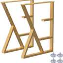 Upgraded 3-Tier Metal Table Legs Gold, 28" H x 24" W Industrial Modern Heavy Duty K-Shaped for Dining, Computer Desk - Set of 2