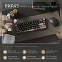 RK ROYAL KLUDGE R65 Wired Gaming Keyboard with Volume Knob, 60% Percent RGB Backlit Mechanical Keyboard Gasket Mount with PBT Keycaps, MDA Profile, QMK/VIA, 66 Keys Hot Swappable Cream Switch, Black
